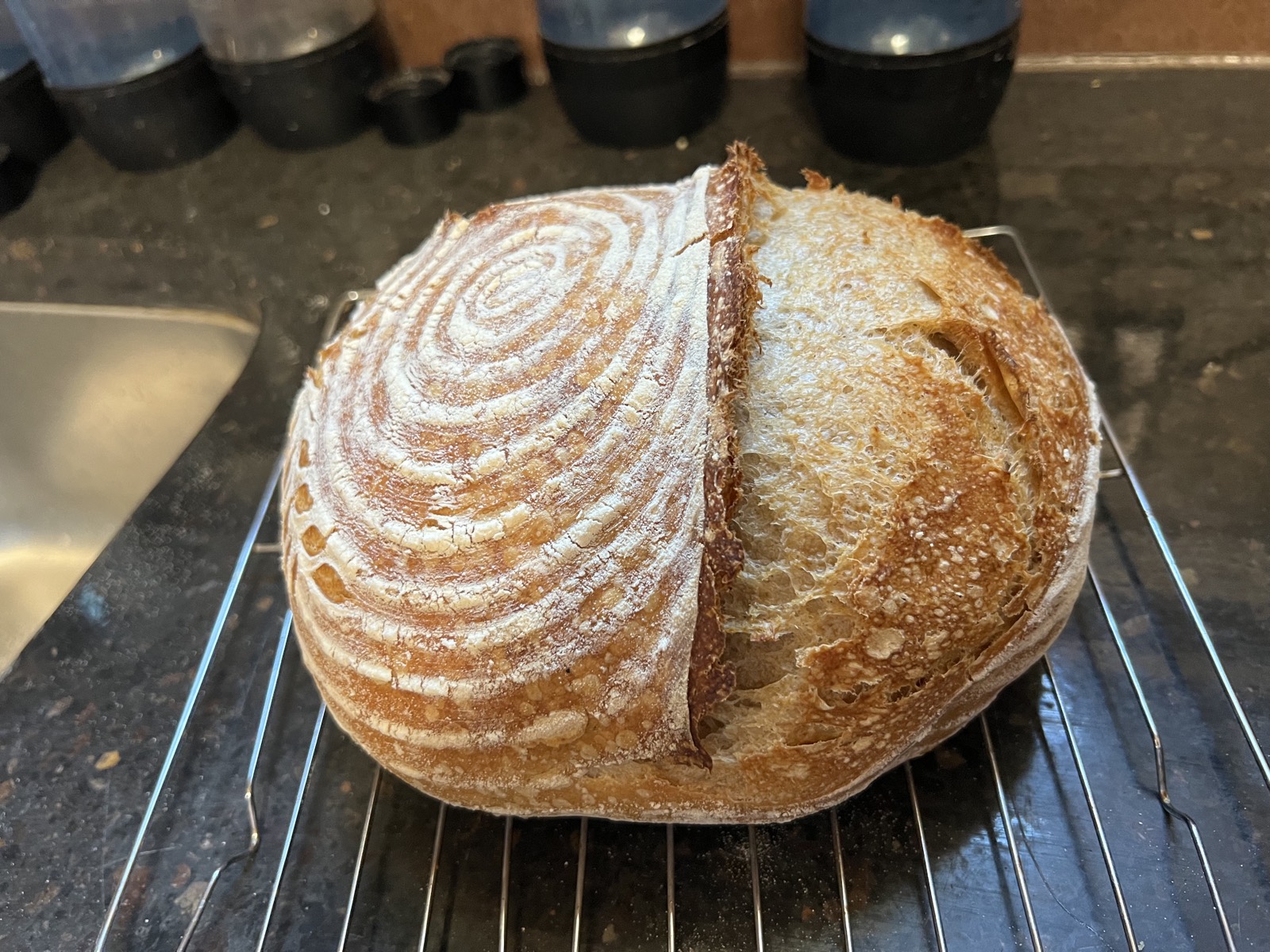 Crusty sourdough boule